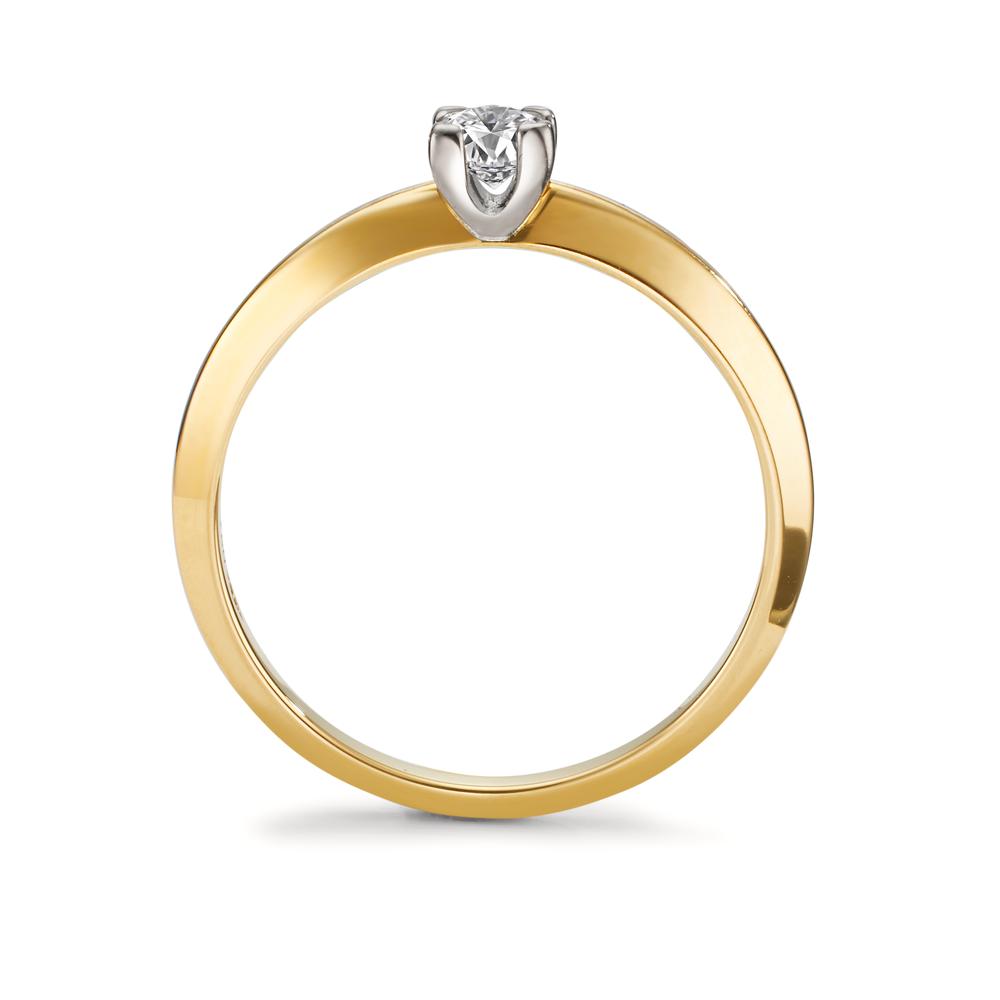 pierścionek zaręczynowy złoto żółte 750/18 K Diament 0.30 ct, w-si dwubarwny