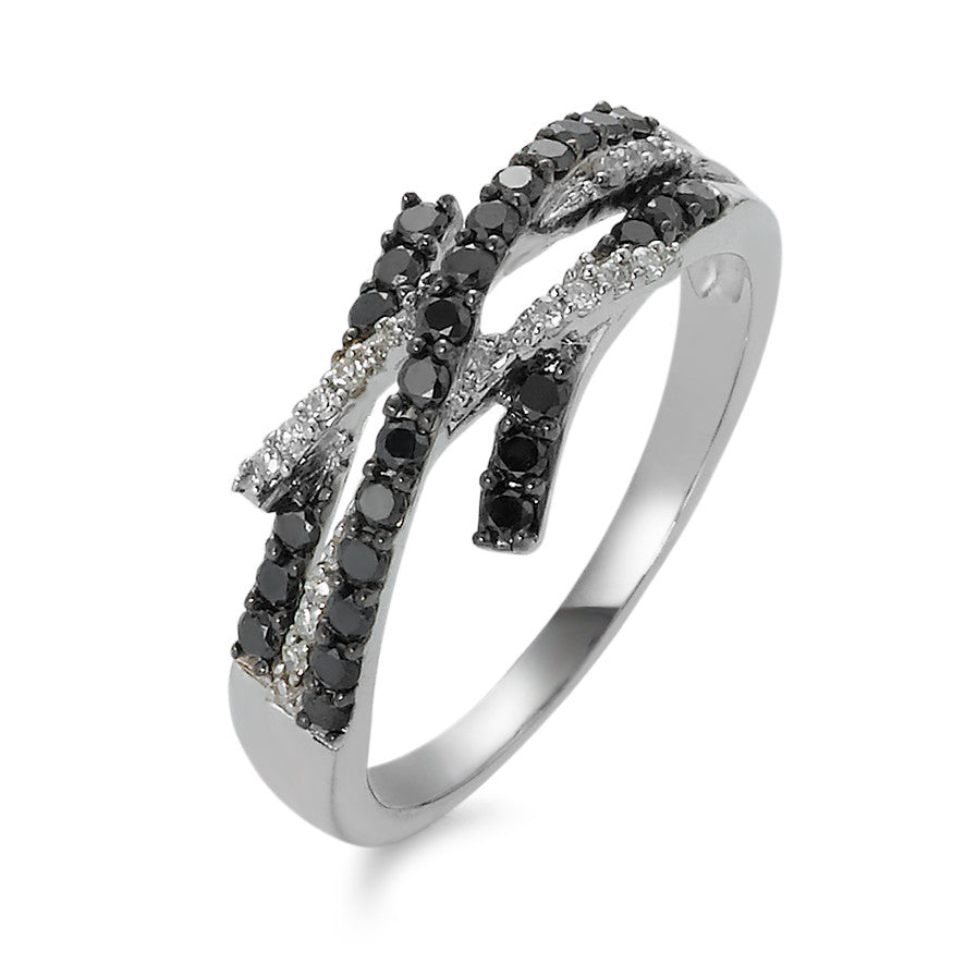 pierścionek złoto białe 750/18 K Diament 0.47 ct, 41 kamienie, w-si