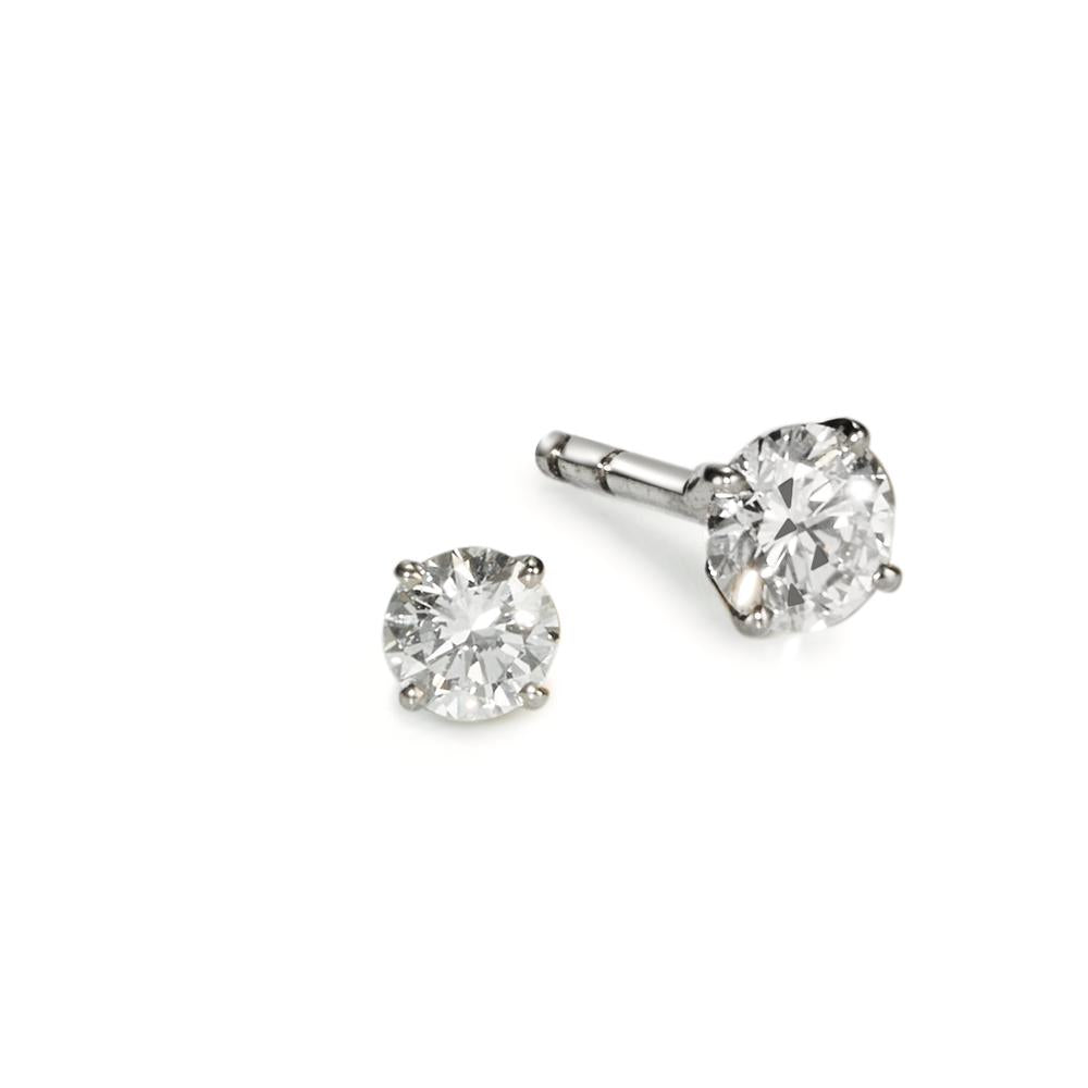 kolczyki wkrętki złoto białe 750/18 K Diament 0.40 ct, 2 kamienie, w-si