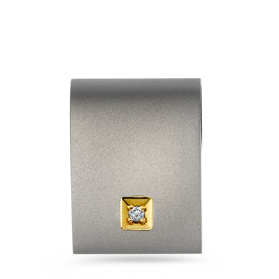wisiorek tytan, złoto żółte 750/18 K Diament 0.02 ct, w-si