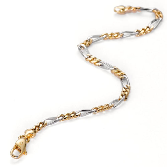 bransoletka złoto żółte 750/18 K, złoto białe 750/18 K 19 cm