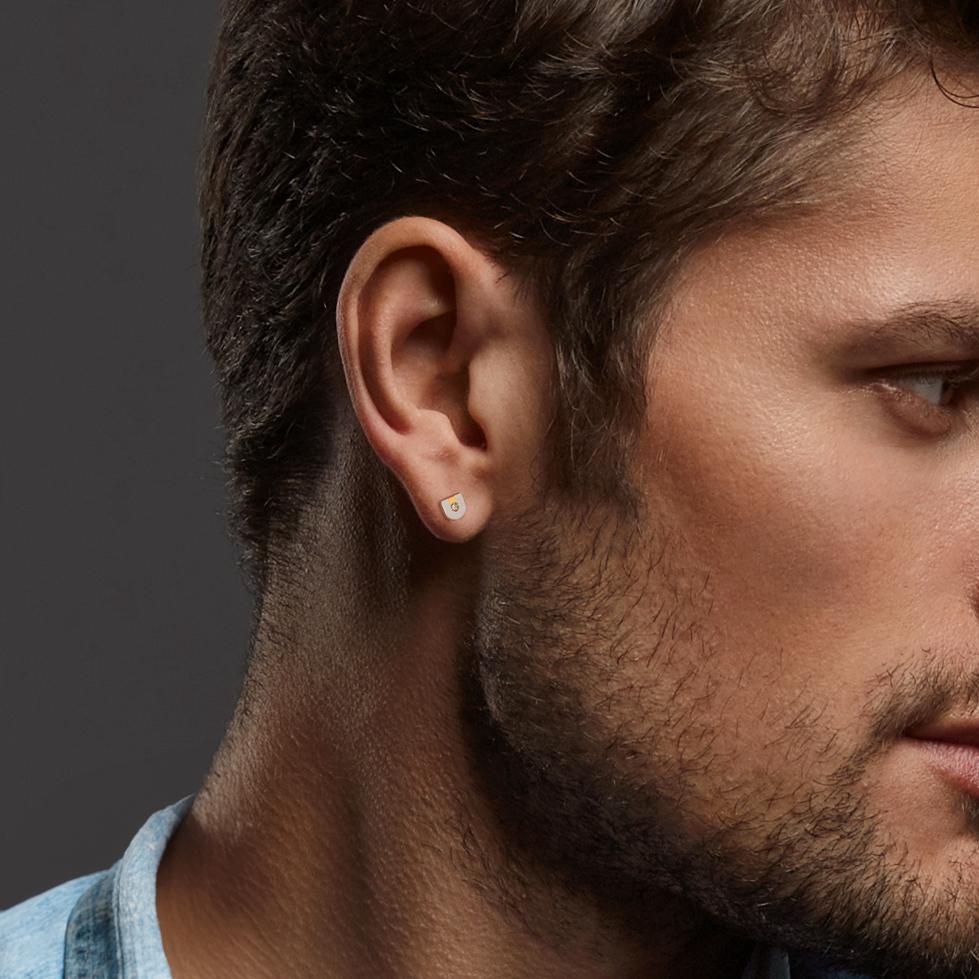 kolczyk wkrętka (1 sztuka) platyna 950 Diament 0.02 ct, w-si