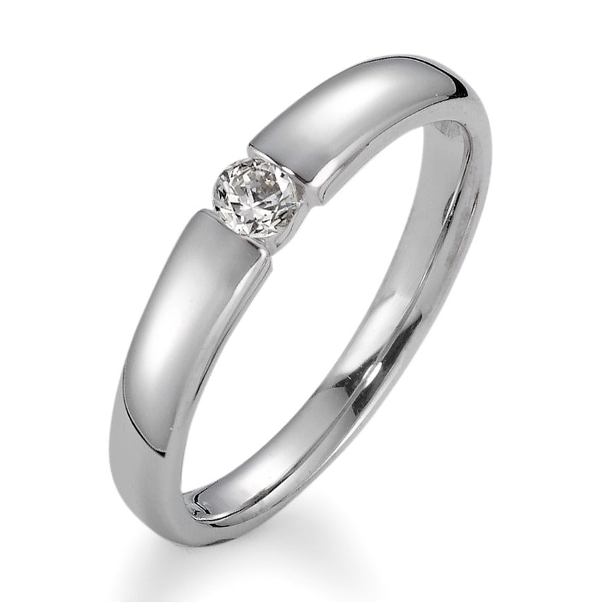 pierścionek zaręczynowy złoto białe 750/18 K Diament 0.15 ct, vsi