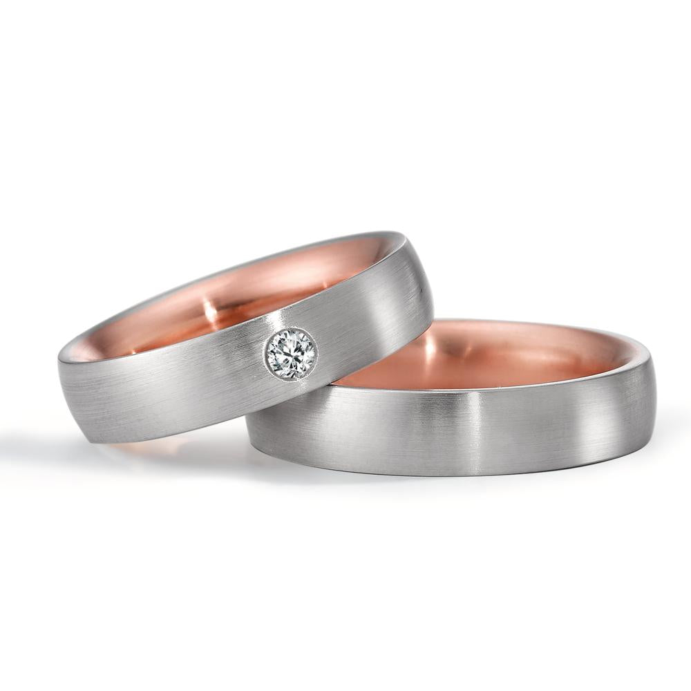 obrączka partnerska złoto czerwone 750/18 K, platyna 950