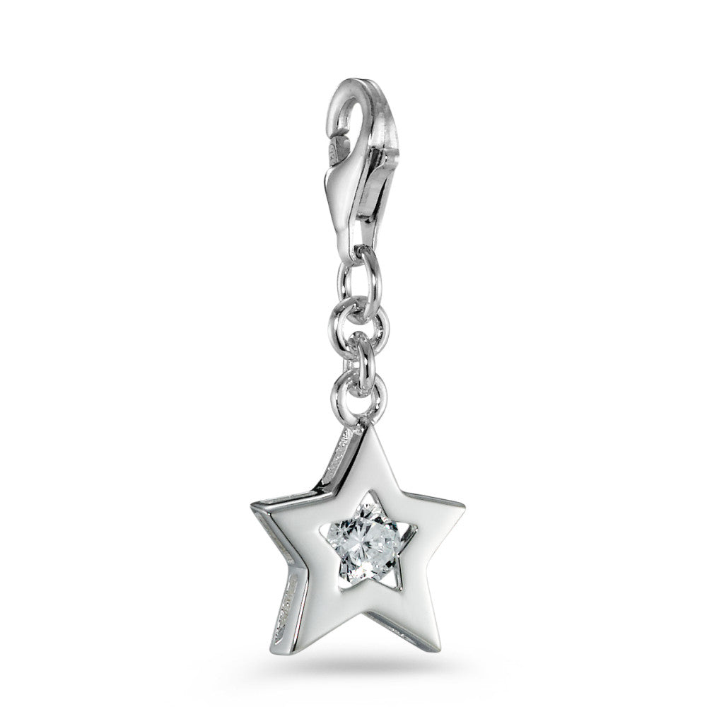 charms srebro Cyrkonia biały gwiazda Ø11 mm