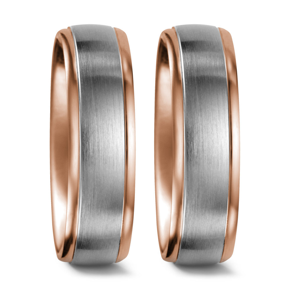 obrączka partnerska złoto białe 750/18 K, złoto czerwone 750/18 K