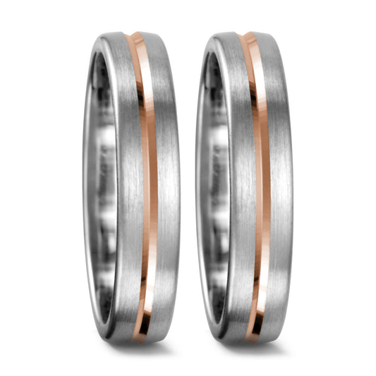 obrączka partnerska złoto białe 750/18 K, złoto czerwone 750/18 K