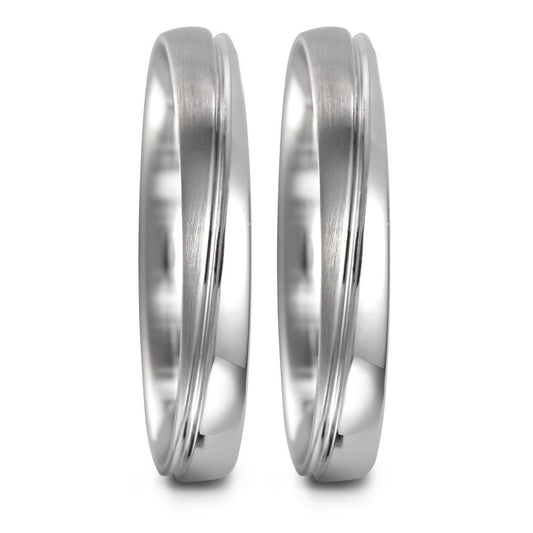 obrączka partnerska złoto białe 750/18 K