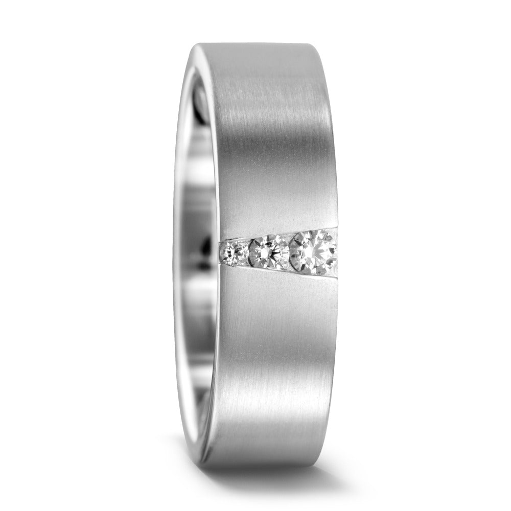 pierścionek pallad 950 Diament 0.09 ct, 3 kamienie, w-si