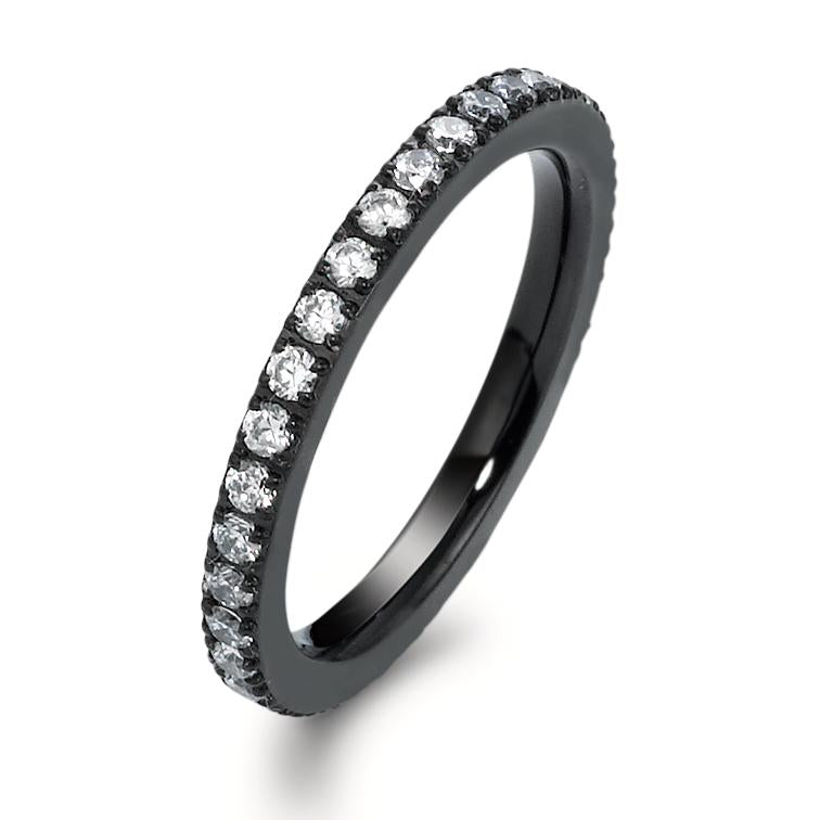 pierścionek towarzyszący stal nierdzewna Cyrkonia biały Powłoka IP