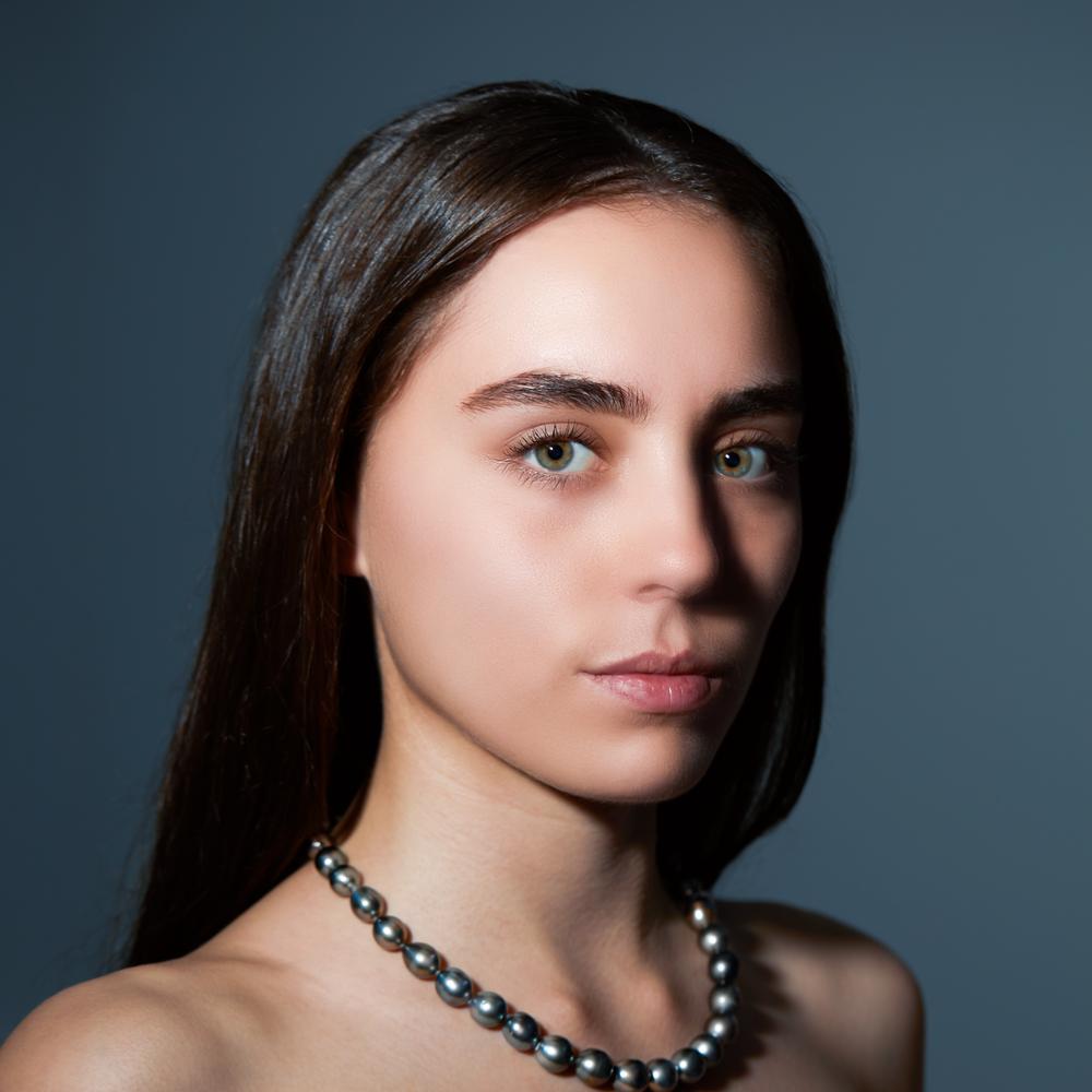 Naszyjnik złoto białe 750/18 K Perła tahitańska 9-10 mm 45 cm