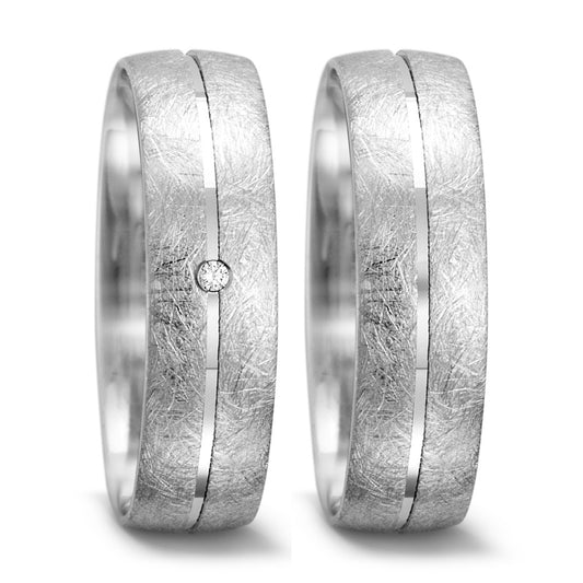 obrączka partnerska złoto białe 750/18 K