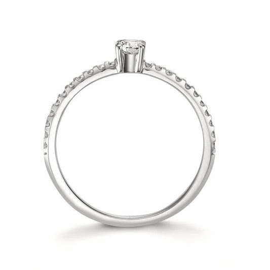 pierścionek zaręczynowy złoto białe 750/18 K Diament 0.31 ct, 23 kamienie, w-si