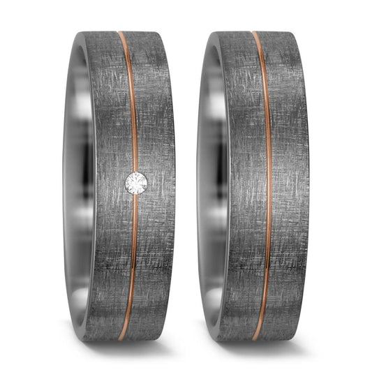 obrączka partnerska pallad 500, złoto czerwone 585/14 K