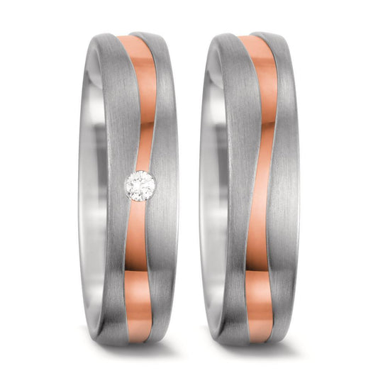 obrączka partnerska złoto białe 750/18 K, złoto czerwone 750/18 K