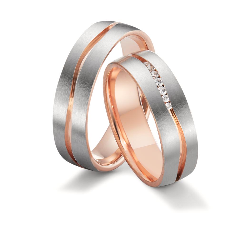 obrączka partnerska złoto czerwone 750/18 K, złoto białe 750/18 K