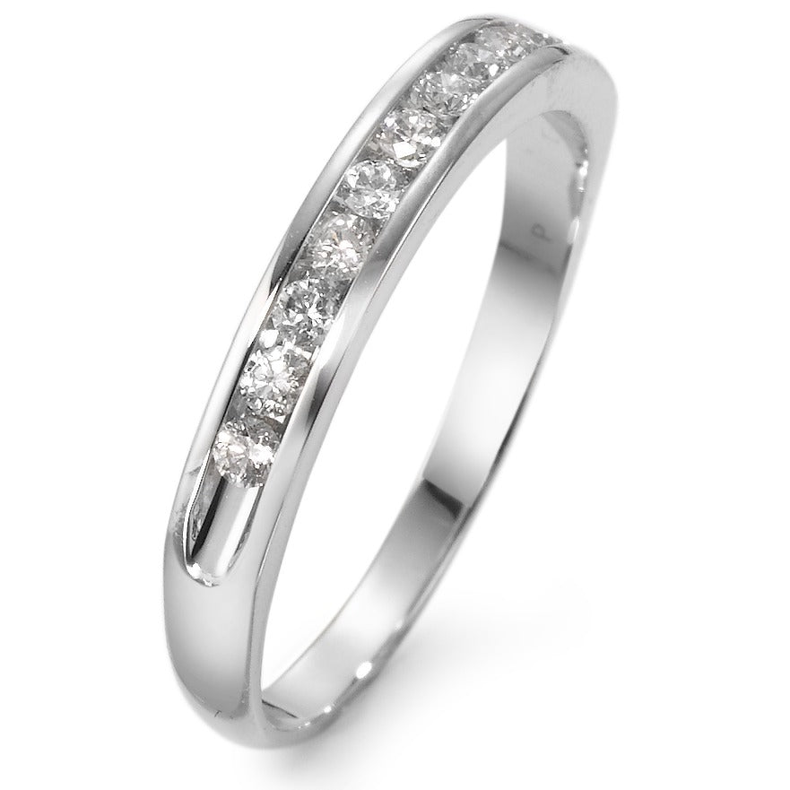 pierścionek pamięci złoto białe 750/18 K Diament biały, 0.25 ct, 11 kamienie, w-si