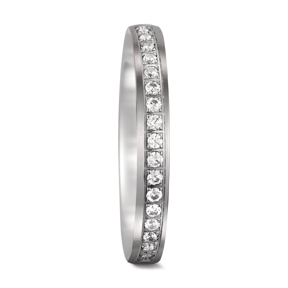 obrączka partnerska złoto białe 750/18 K Diament 0.23 ct, 23 kamienie, tw-si