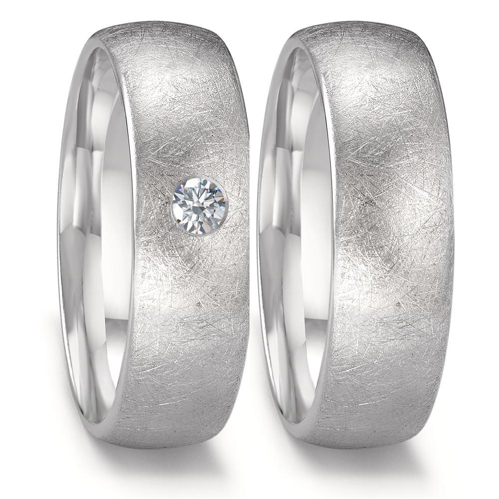 obrączka partnerska pallad 500 Diament 0.10 ct, w-si