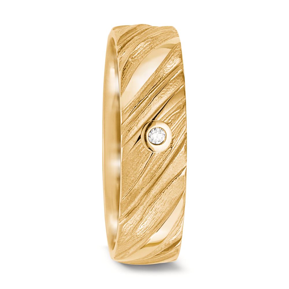 obrączka partnerska złoto żółte 750/18 K Diament 0.04 ct, w-si