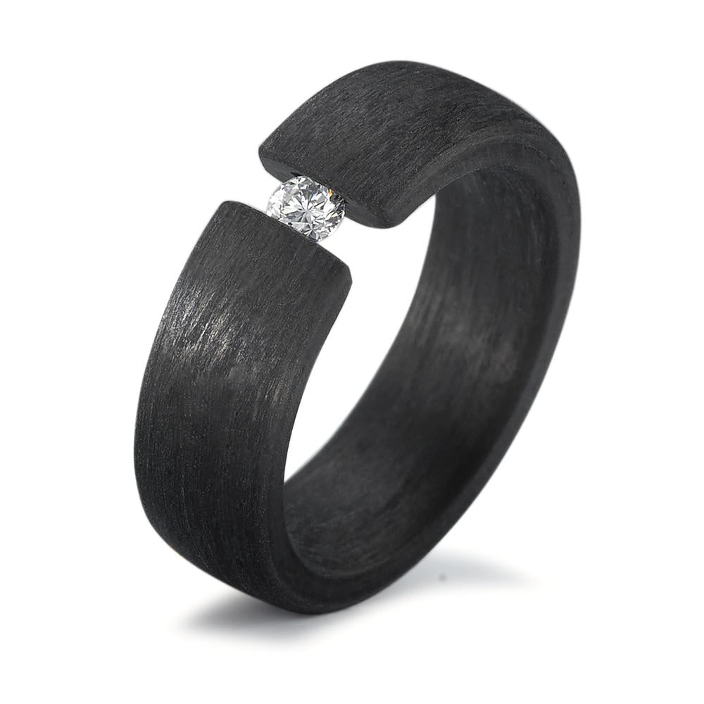 pierścionek węgiel Diament 0.10 ct, w-si