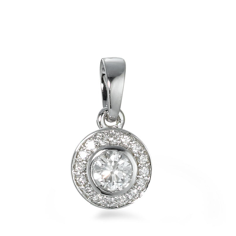 wisiorek złoto białe 750/18 K Diament 0.27 ct, 17 kamienie, w-si