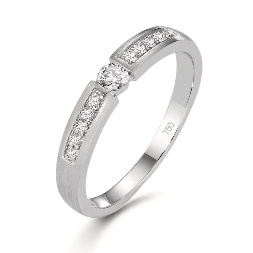 pierścionek zaręczynowy złoto białe 750/18 K Diament 0.20 ct, 11 kamienie, w-si