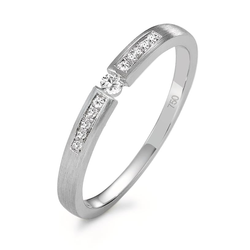pierścionek zaręczynowy złoto białe 750/18 K Diament 0.07 ct, 11 kamienie, w-si