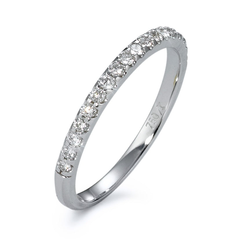 pierścionek pamięci złoto białe 750/18 K Diament 0.24 ct, 18 kamienie, w-si
