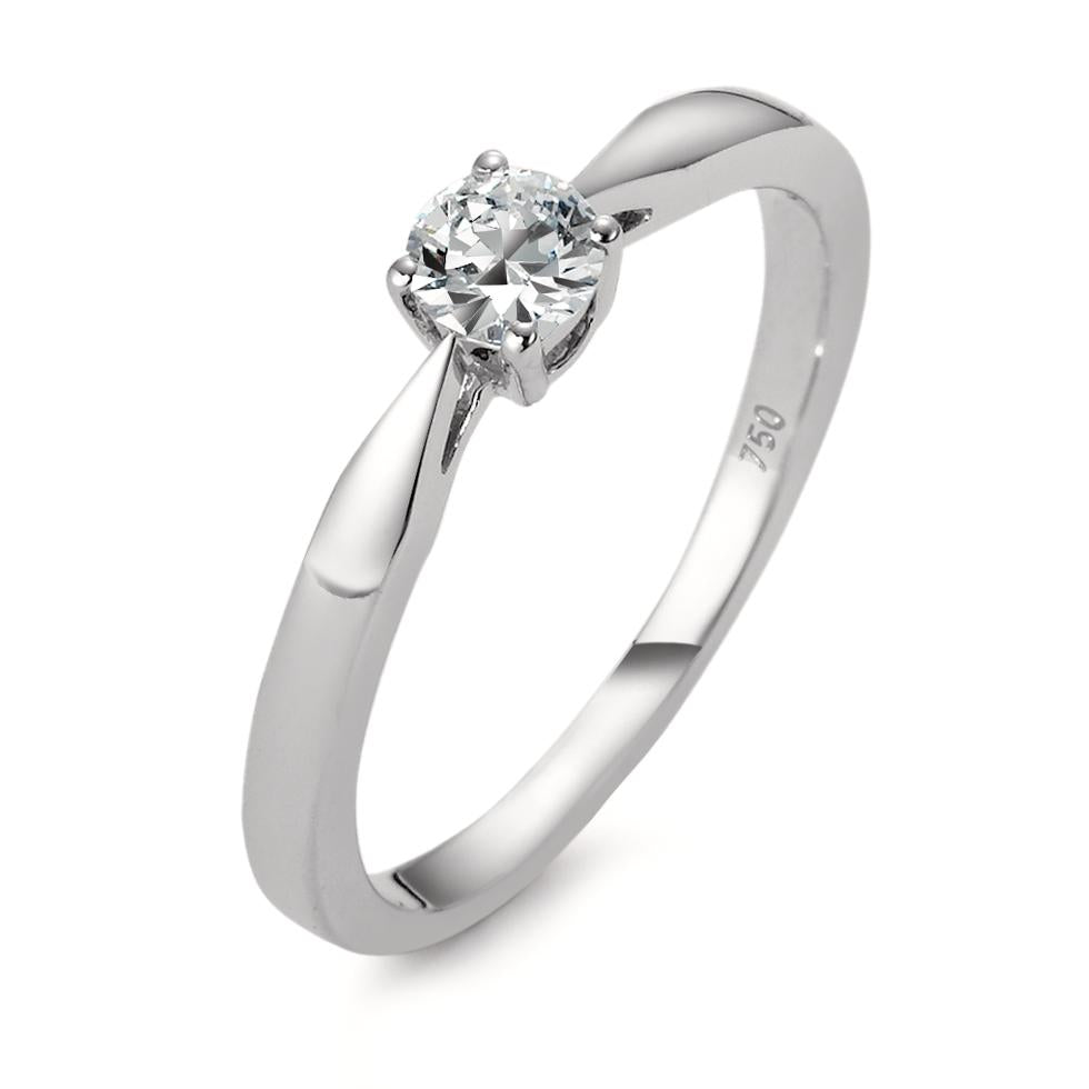 pierścionek zaręczynowy złoto białe 750/18 K Diament biały, 0.20 ct, w-si