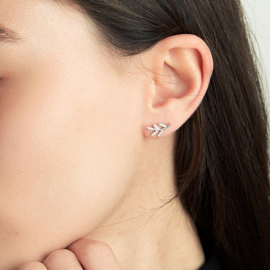 kolczyki wkrętki srebro Cyrkonia rodowany Arkusz