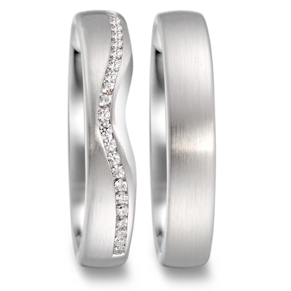 obrączka partnerska złoto białe 750/18 K