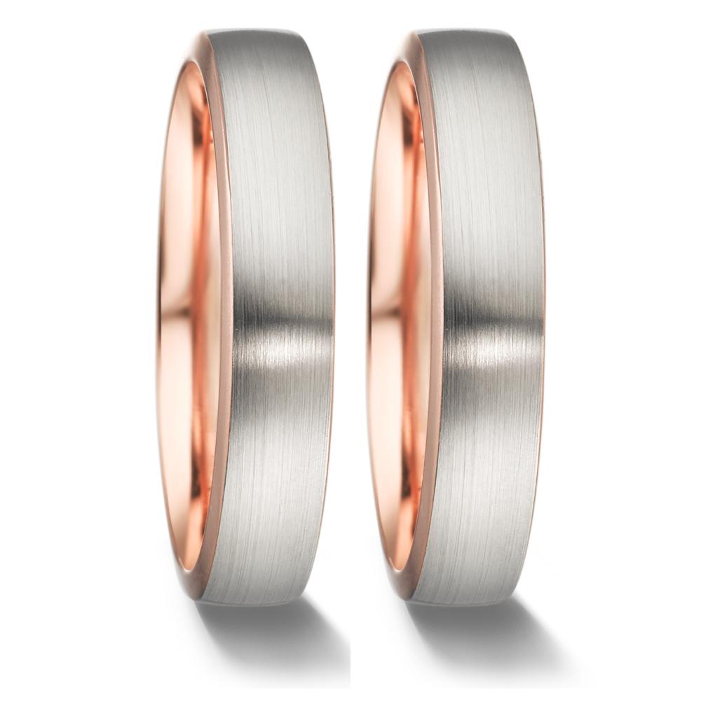 obrączka partnerska złoto czerwone 750/18 K, złoto białe 750/18 K