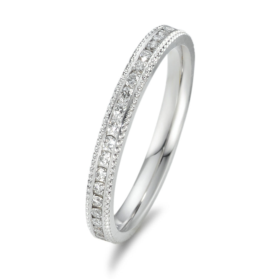 pierścionek pamięci złoto białe 750/18 K Diament 0.41 ct, 41 kamienie, w-si