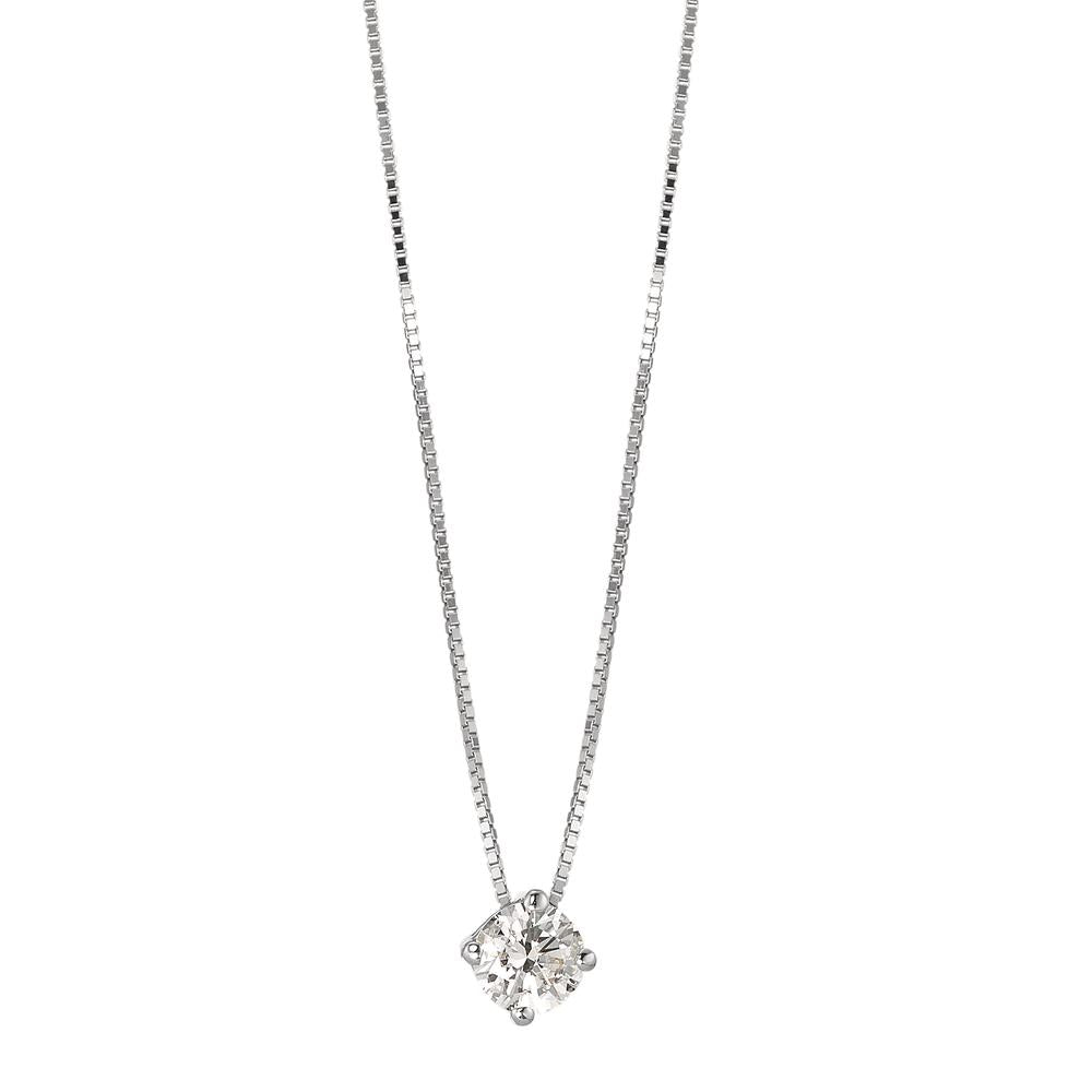 Naszyjnik złoto białe 750/18 K Diament 0.25 ct, w-si 42 cm Ø4 mm