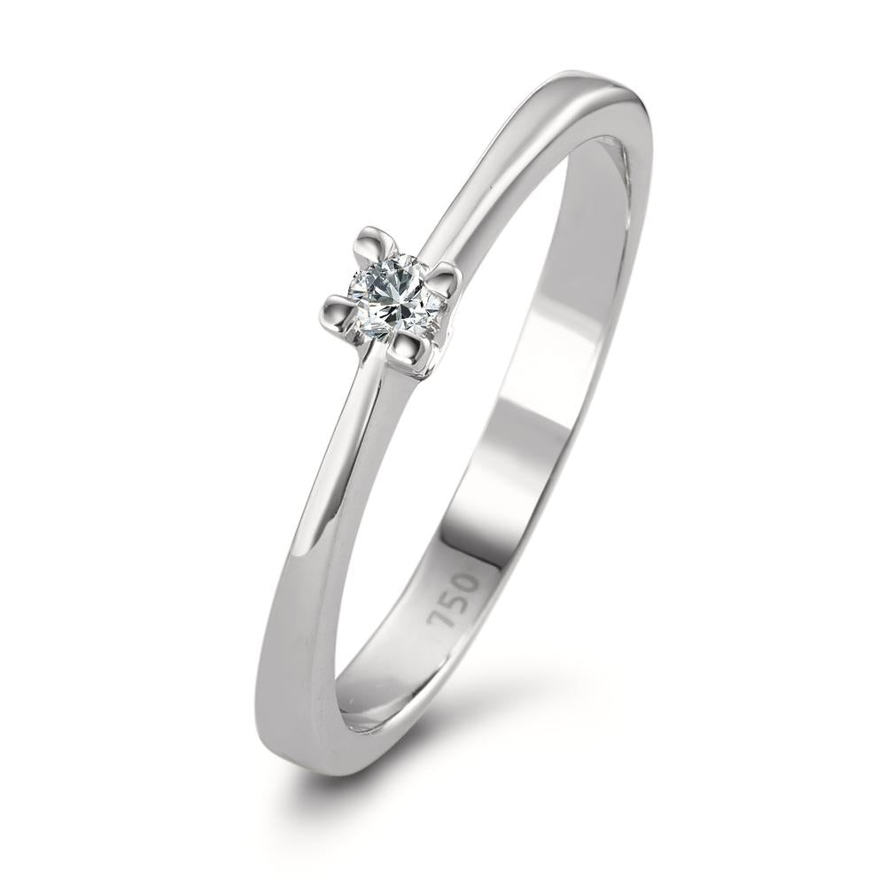 pierścionek zaręczynowy złoto białe 750/18 K Diament 0.05 ct, w-si