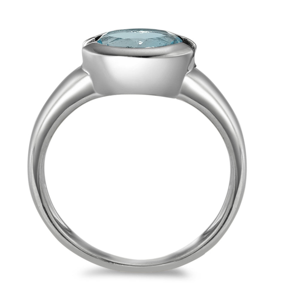 pierścionek złoto białe 375/9 K Topaz niebieski