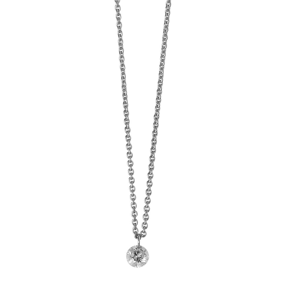 Naszyjnik złoto białe 750/18 K Diament 0.06 ct 42 cm