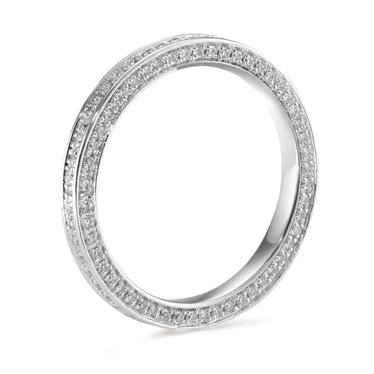 pierścionek pamięci złoto białe 750/18 K Diament biały, 0.50 ct, 155 kamienie, w-si