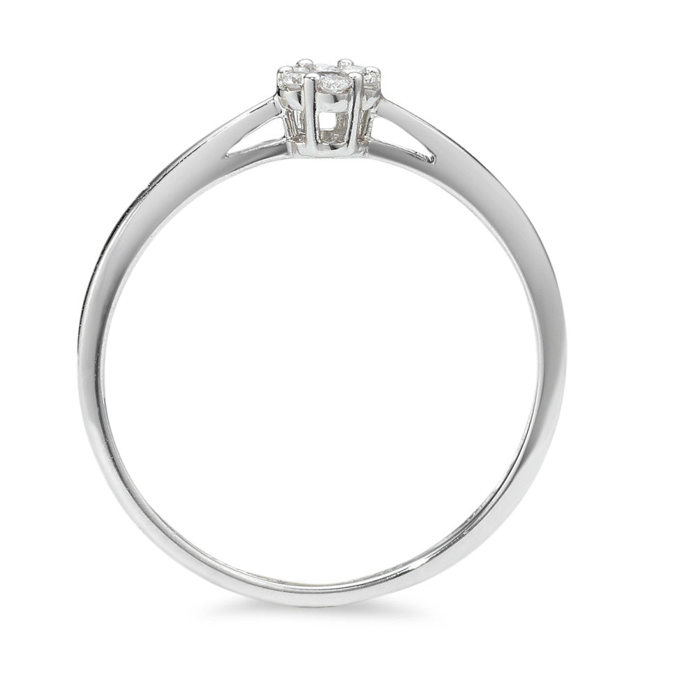 pierścionek zaręczynowy złoto białe 585/14 K Diament 0.07 ct, 7 kamienie, w-si