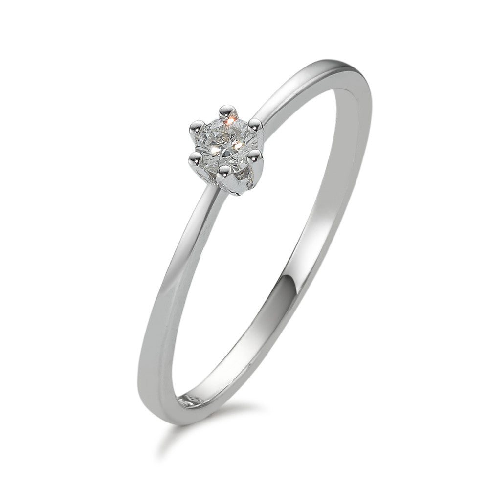 pierścionek zaręczynowy złoto białe 585/14 K Diament 0.10 ct, w-si
