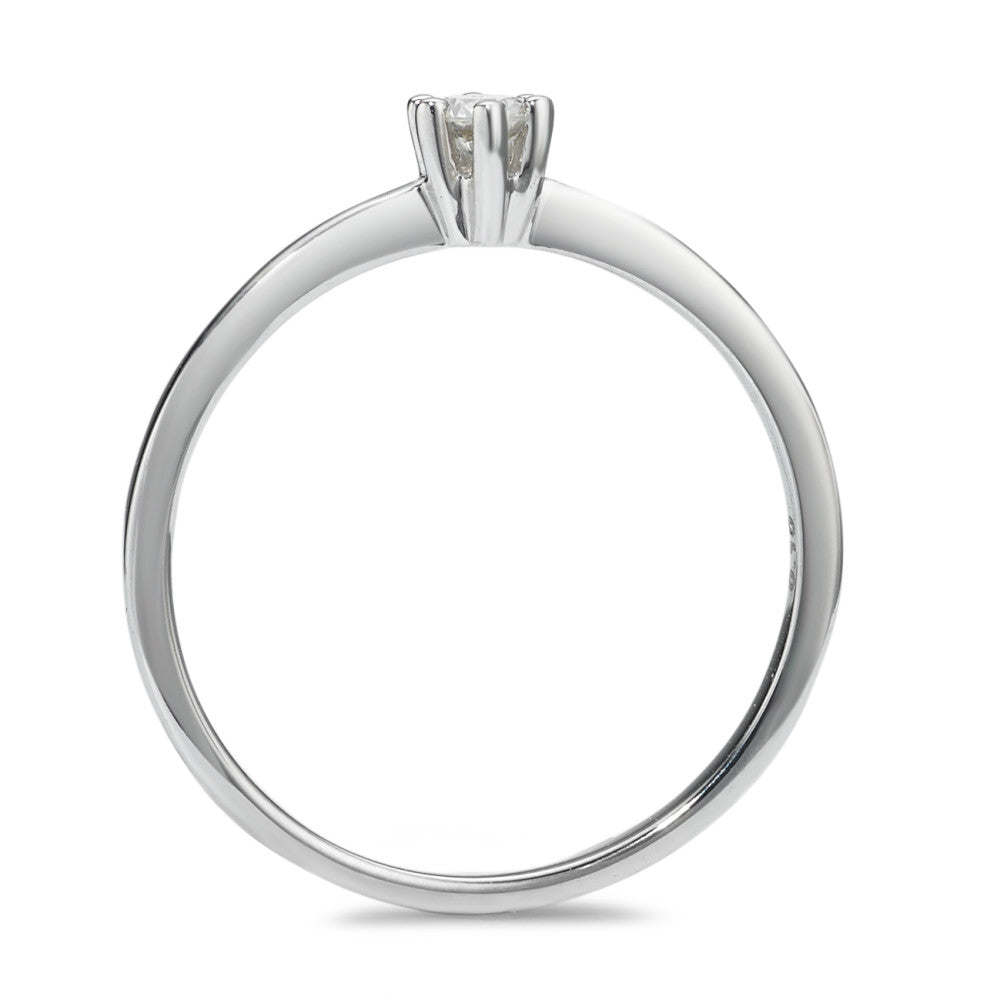 pierścionek zaręczynowy złoto białe 585/14 K Diament 0.10 ct, w-si