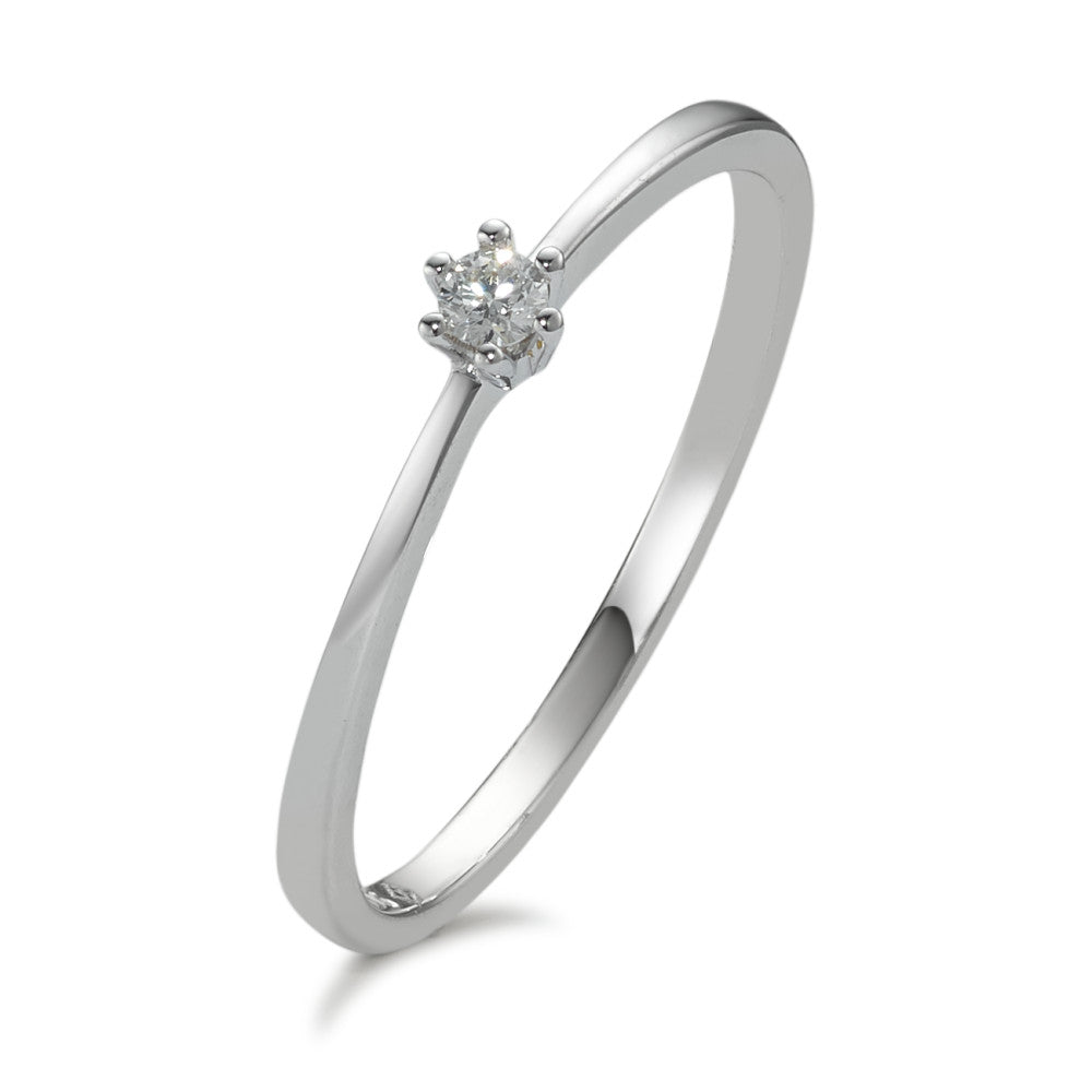 pierścionek zaręczynowy złoto białe 585/14 K Diament 0.05 ct, w-si