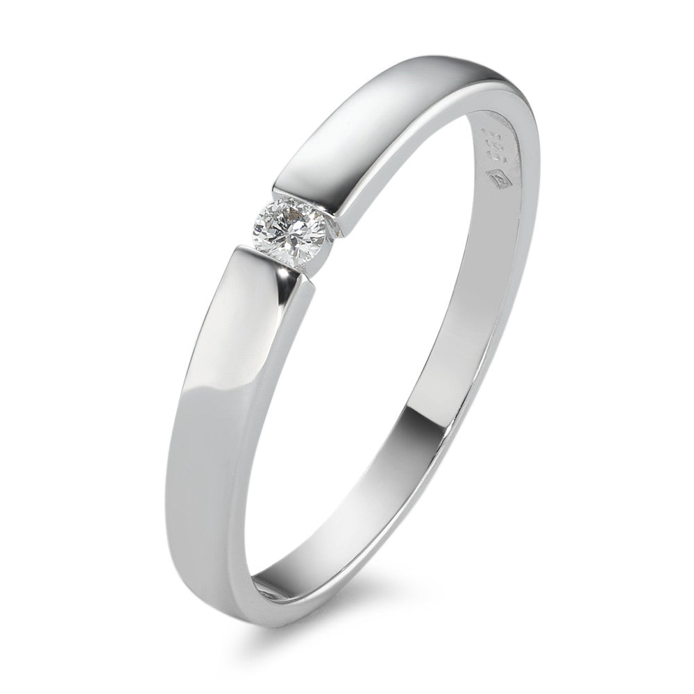 pierścionek zaręczynowy złoto białe 585/14 K Diament 0.06 ct, w-si