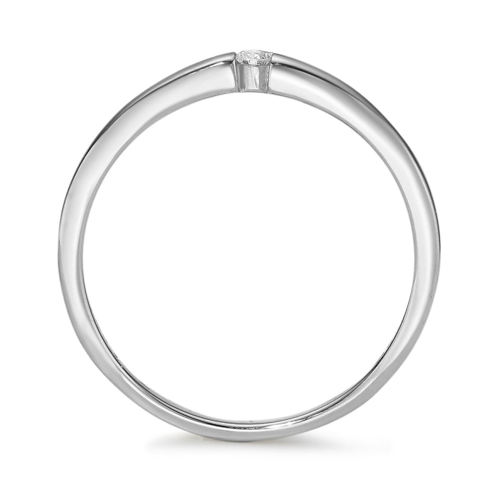 pierścionek zaręczynowy złoto białe 585/14 K Diament 0.03 ct, w-si