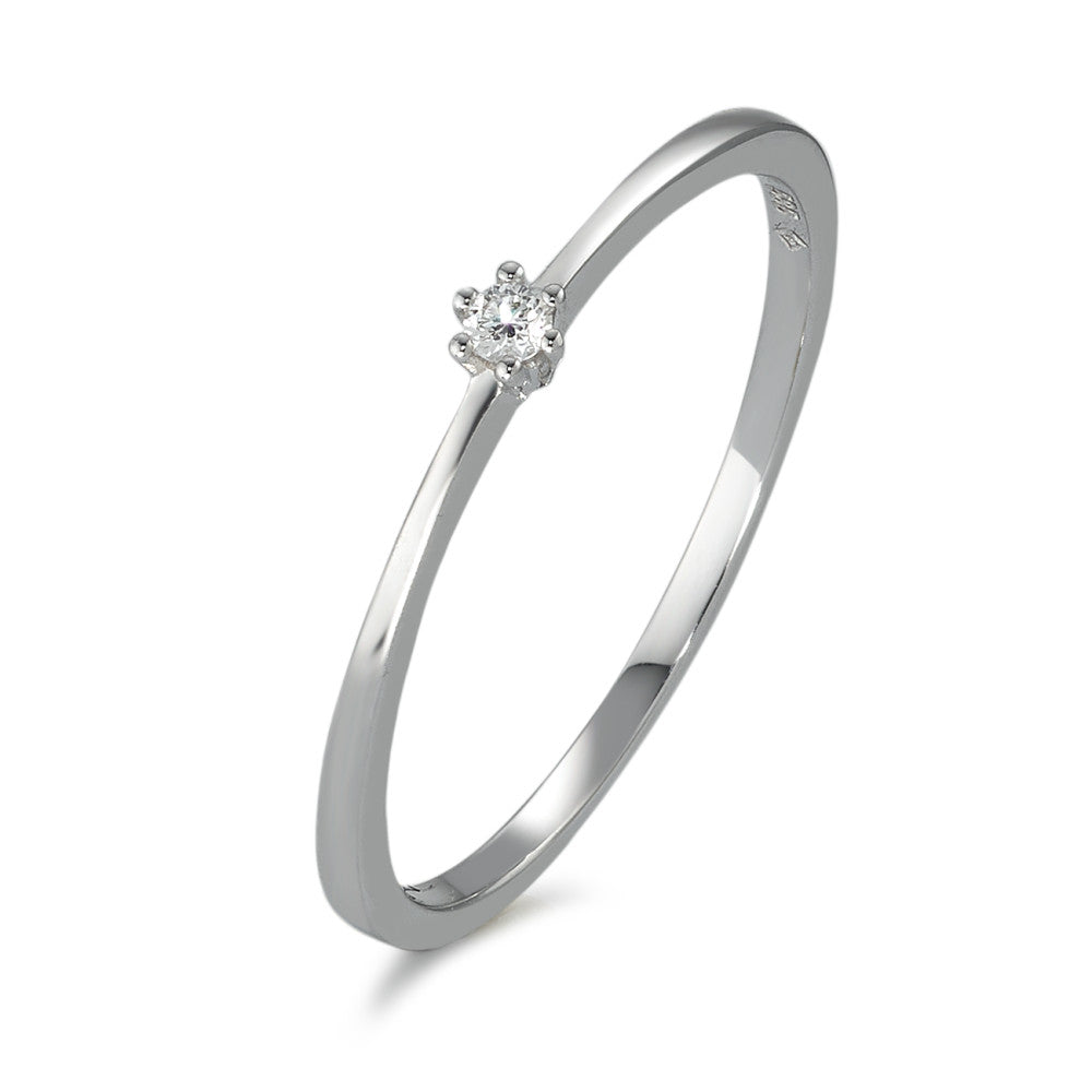 pierścionek zaręczynowy złoto białe 585/14 K Diament 0.03 ct, w-si