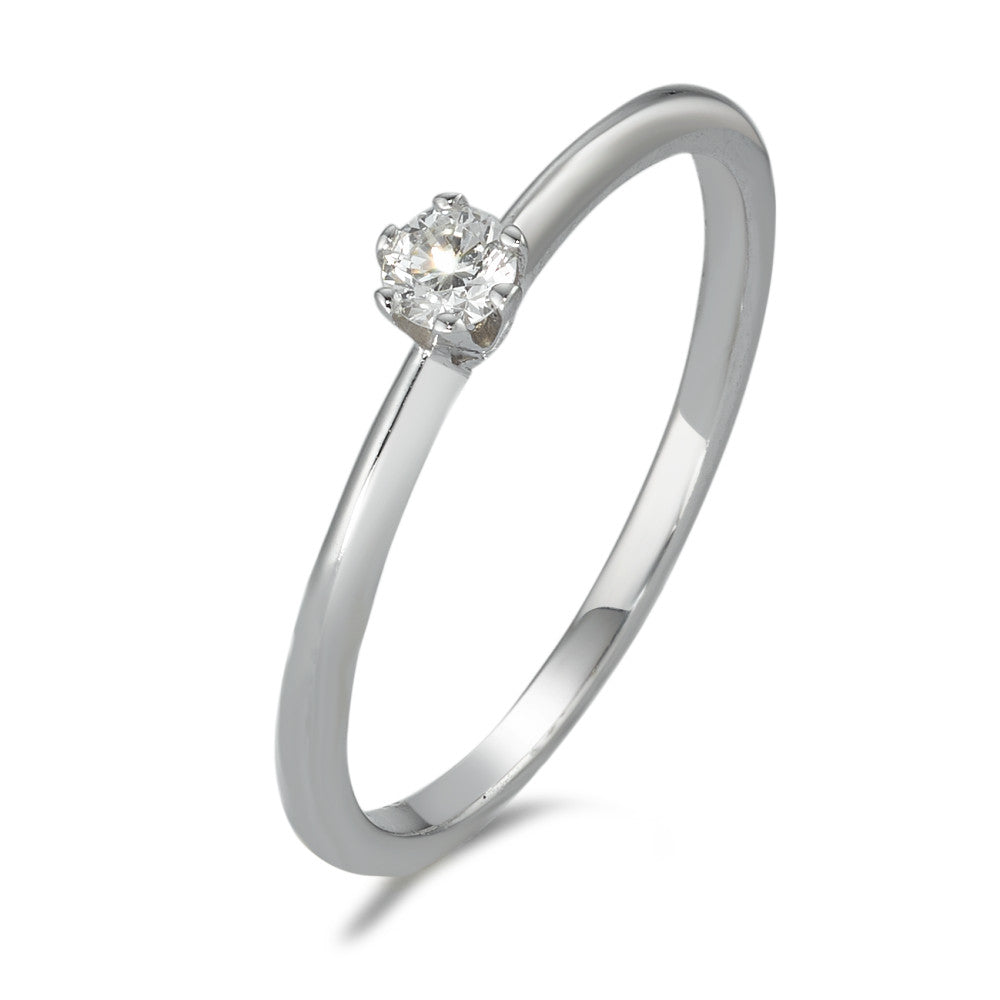 pierścionek zaręczynowy złoto białe 585/14 K Diament 0.10 ct, w-si