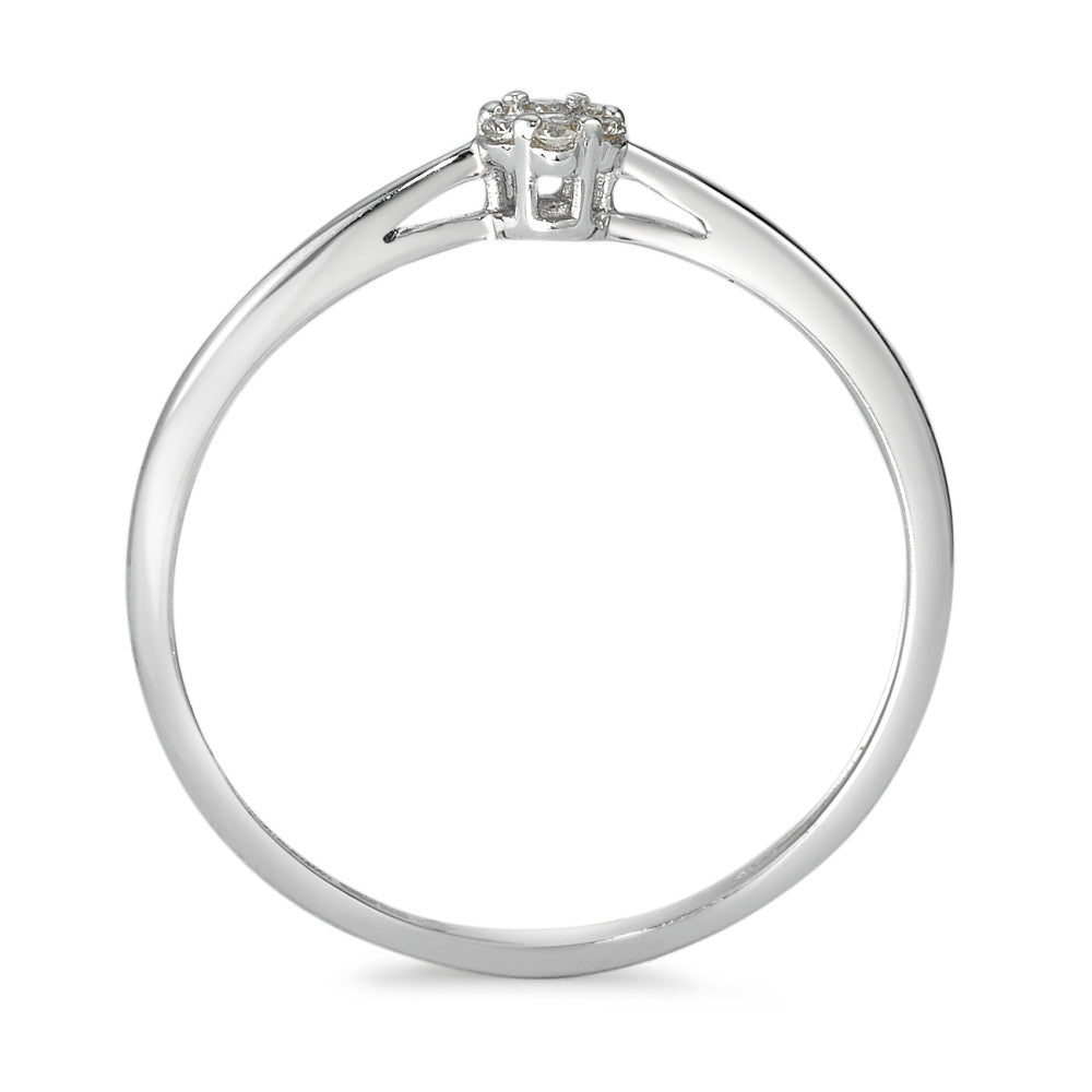 pierścionek zaręczynowy złoto białe 585/14 K Diament 0.05 ct, 7 kamienie, w-si