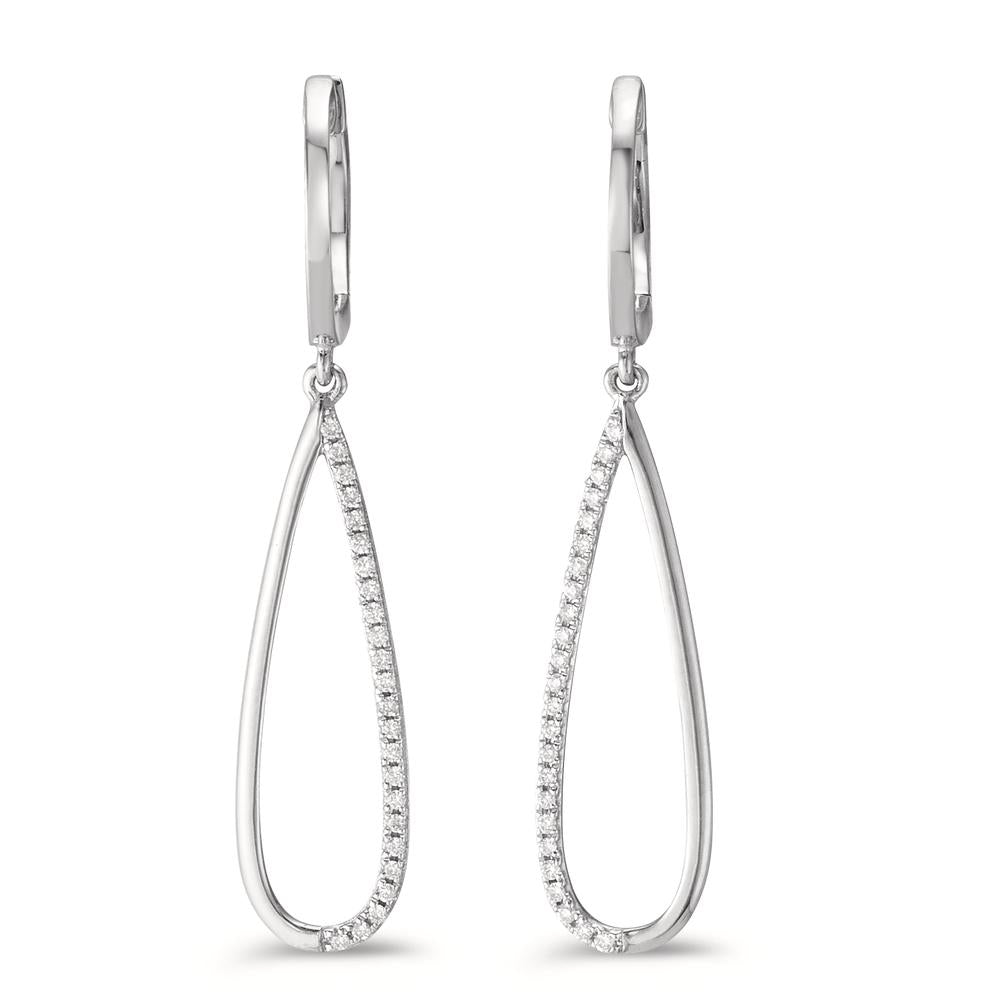 kolczyki wiszące złoto białe 750/18 K Diament 0.14 ct, w-si
