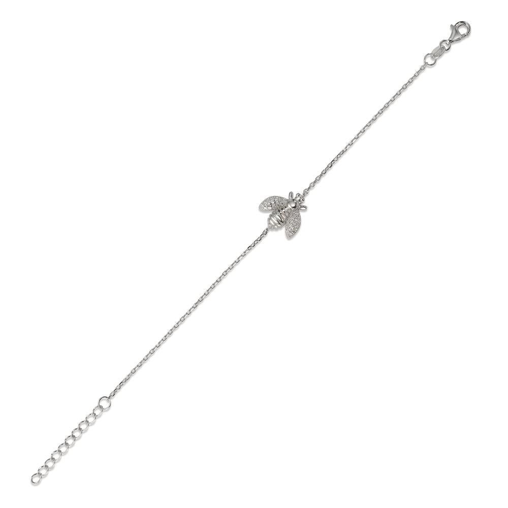 bransoletka srebro Cyrkonia rodowany pszczoła 16-19 cm Ø14 mm